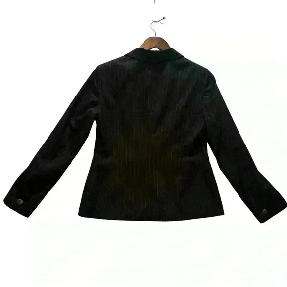 Jones New York Suit Jacket Blazer Black With Brown Pinstripe Lined Women’s 8P - Picture 5 of 11